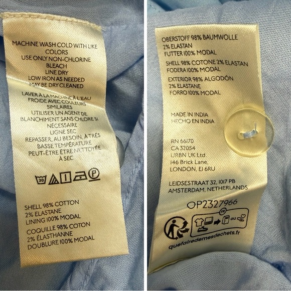 Maeve Anthropologie Ruffle Mini Dress Removable Straps in Sky Blue Size 1X - Picture 11 of 13